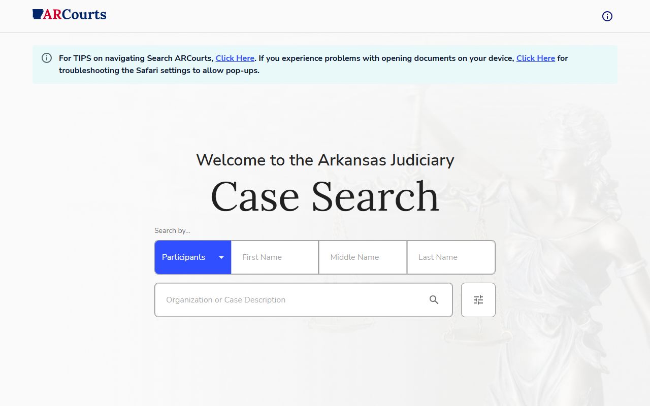 Arkansas Search ARCourts portal for Van Buren County court records after arrest