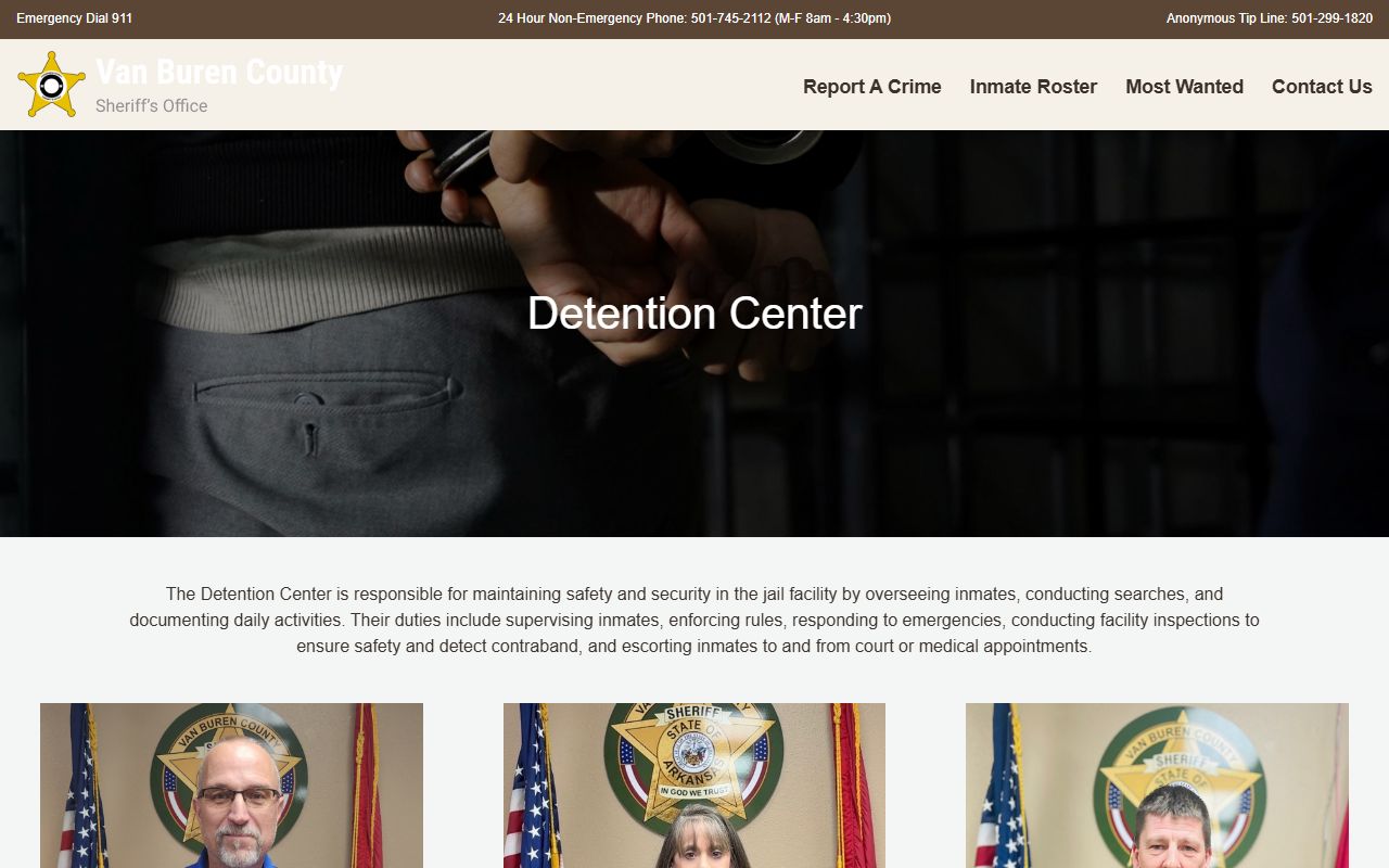 Van Buren County Detention Center official jail page